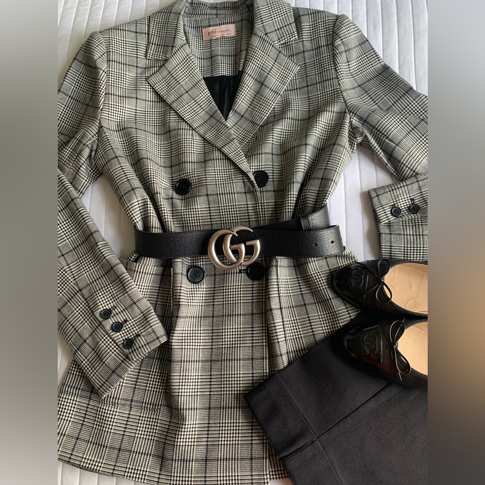 Philosophy Blazer with glencheck print Lined size 10